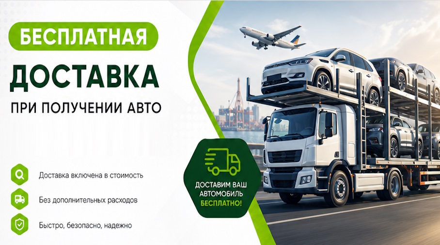 Акция! Бесплатная доставка по Ялуторовске при получении авто